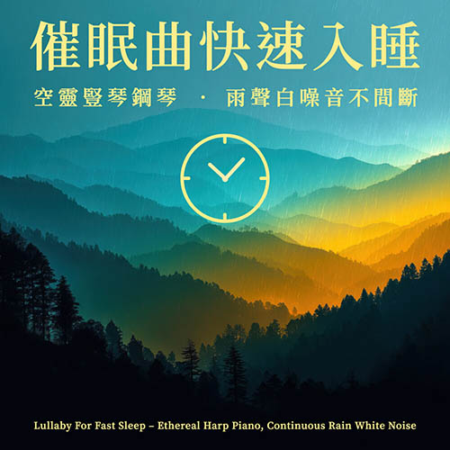 催眠曲快速入睡-空靈豎琴鋼琴 雨聲白噪音不間斷 (Lullaby For Fast Sleep – Ethereal Harp Piano, Continuous Rain White Noise)